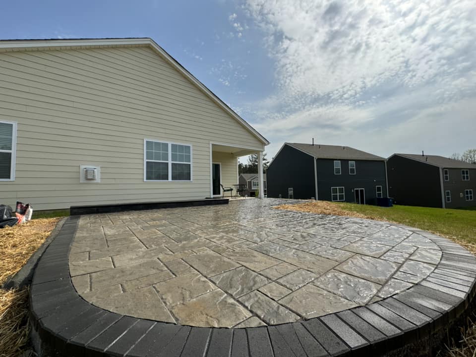 Stamped concrete design