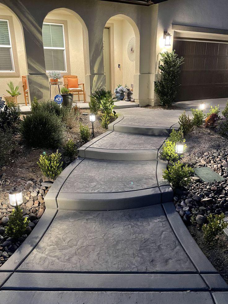 Elegant entry concrete work